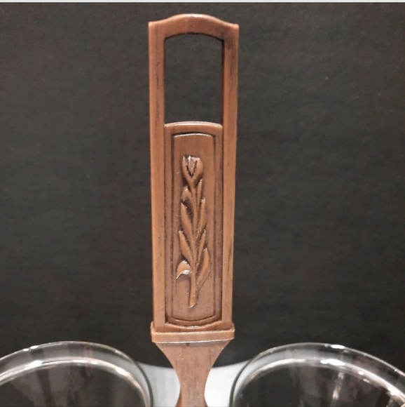 Vintage MCM Snack Serving Stand ~  Chrome-finish with Wood-tone Handle - Picture 3 of 10